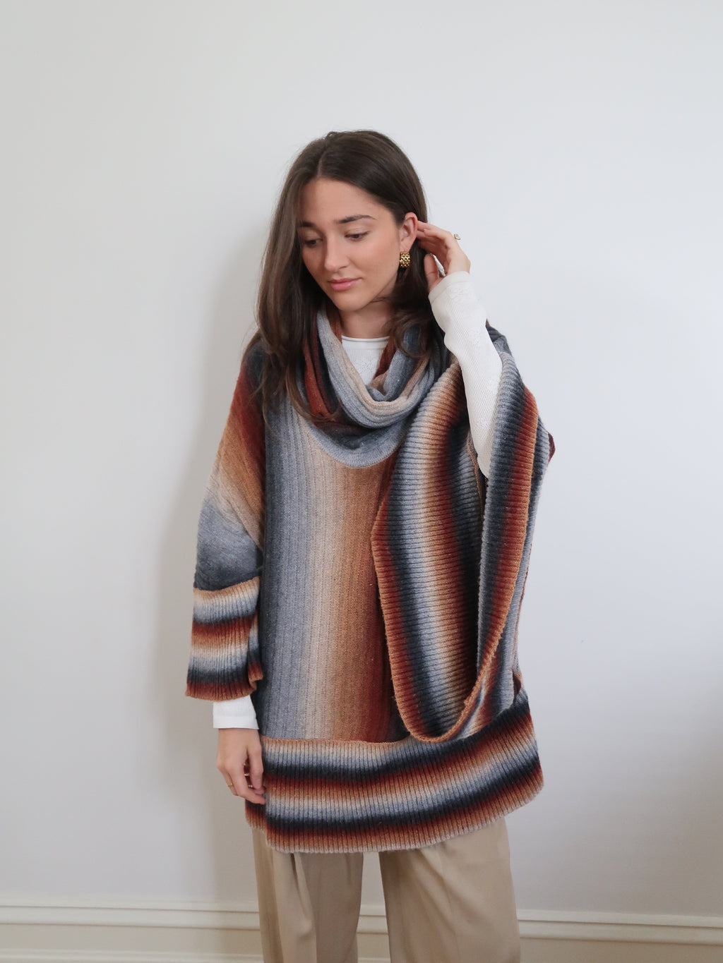 Knitted Jersey Poncho - California 15046