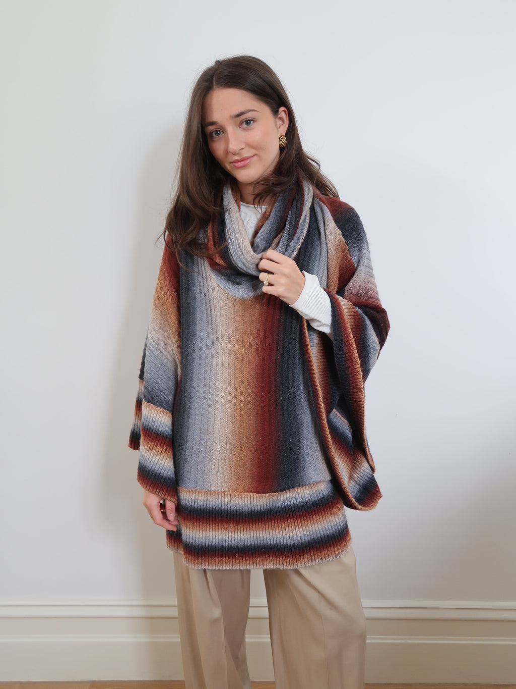 Knitted Jersey Poncho - California 15046