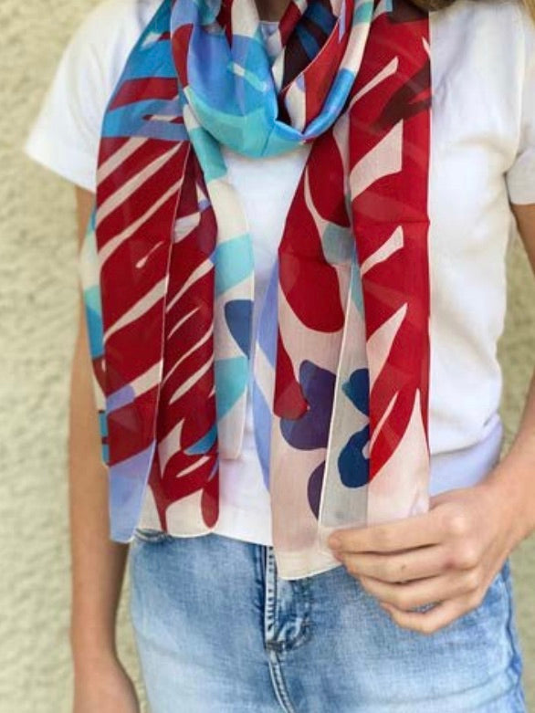 Silk Scarf - Maroon ZS-1018/L