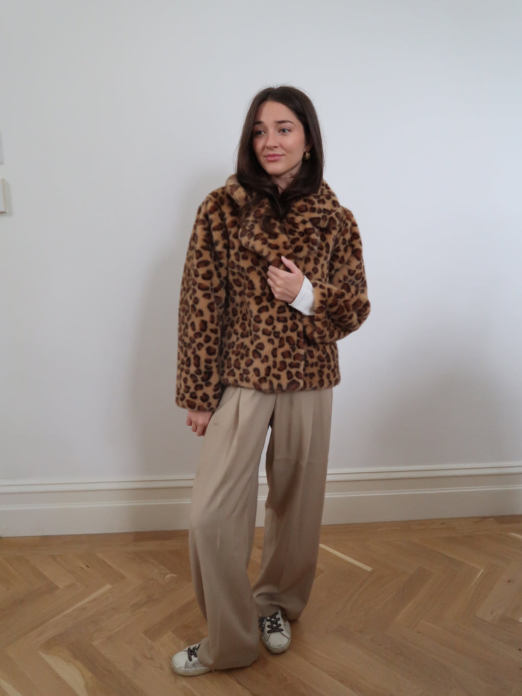 Short Faux Fur Leopard Jacket - 67084