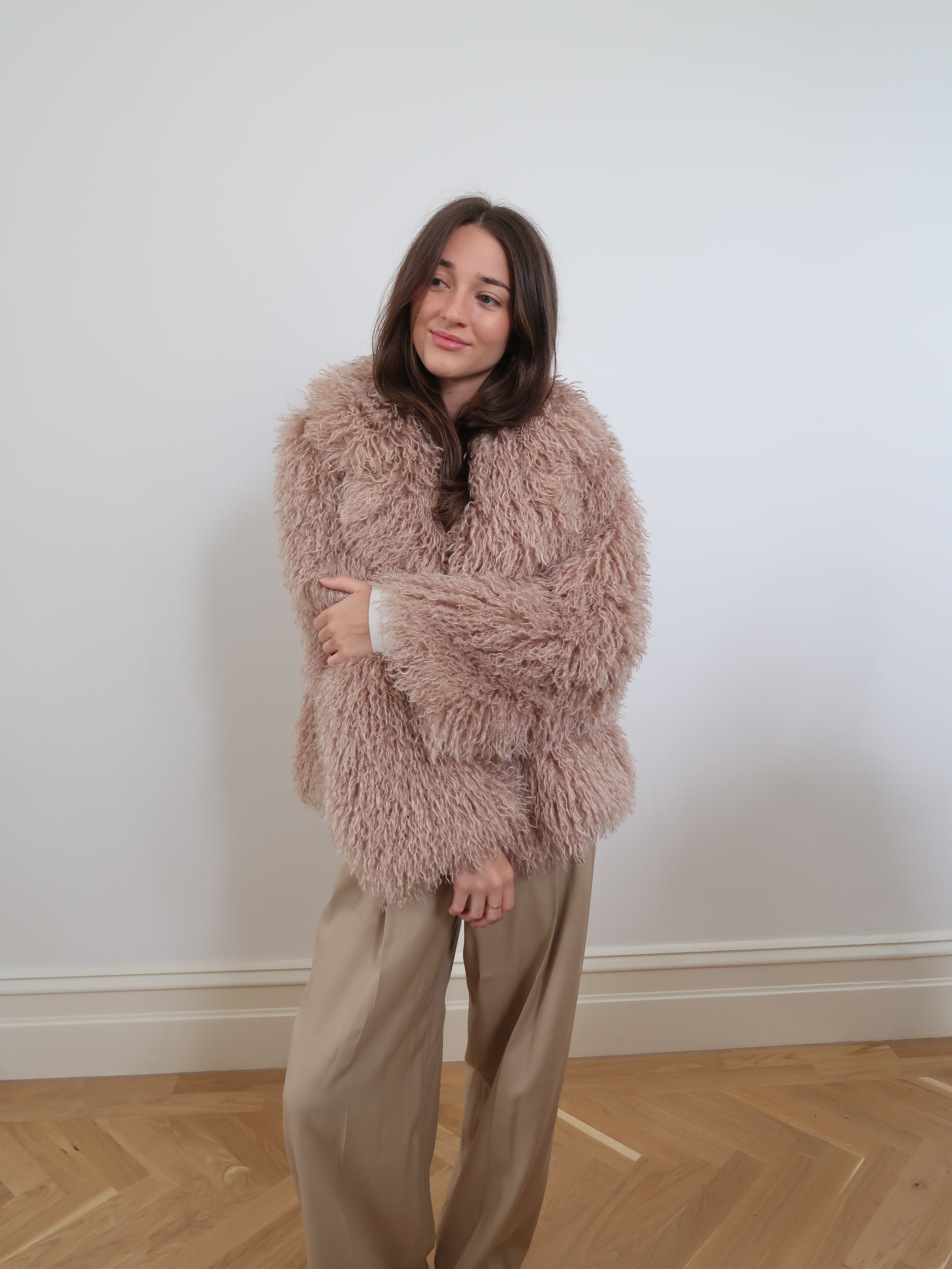 Fluffy Faux Fur Short Jacket 67156