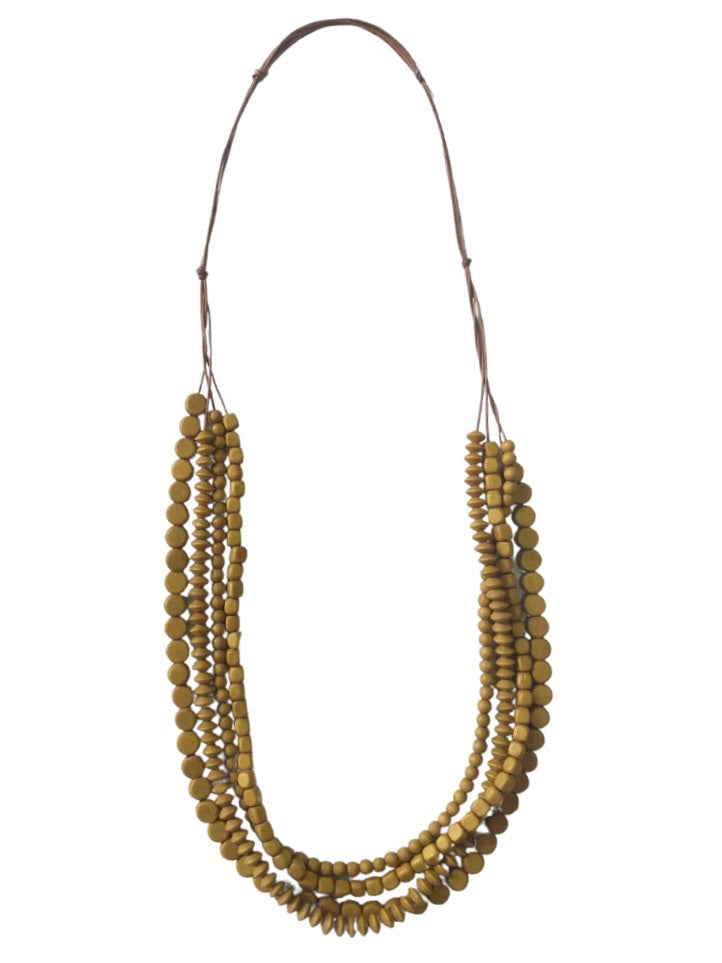 Multi-Layered Wooden Beads Necklace N6-5758