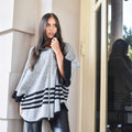 Poncho with Zip and Stripes 332768