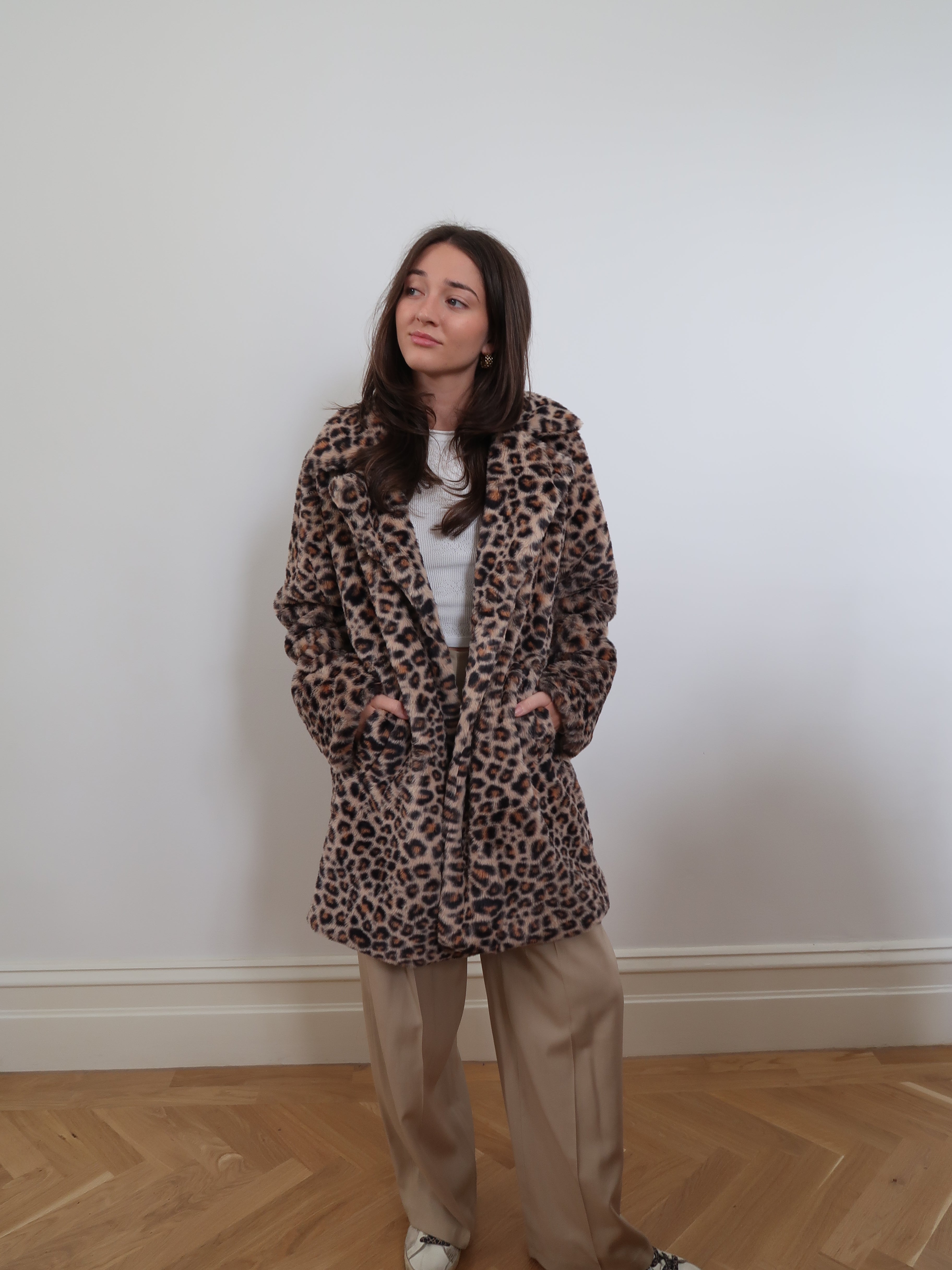 Long Faux Fur Leopard Coat - FQYH-034