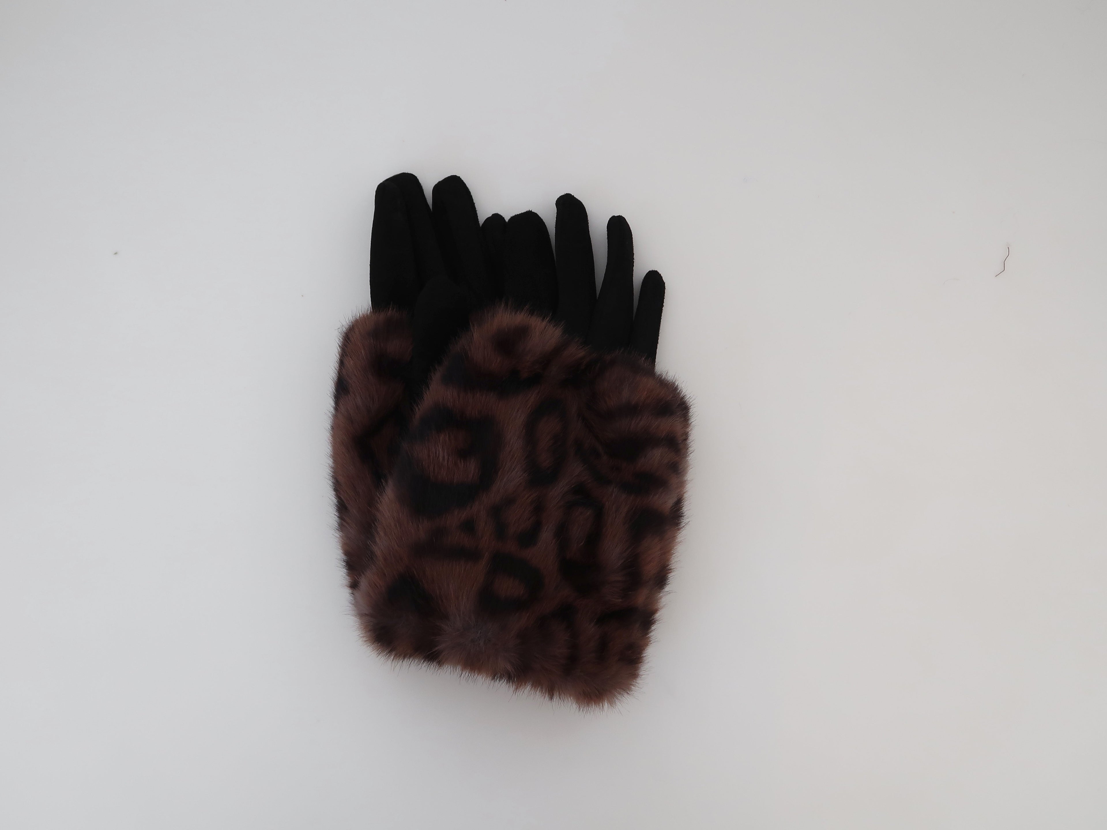 Faux 2 in One Glove Leopard GV1433