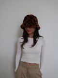 Faux Fur Leopard Bucket Hat - HT2163