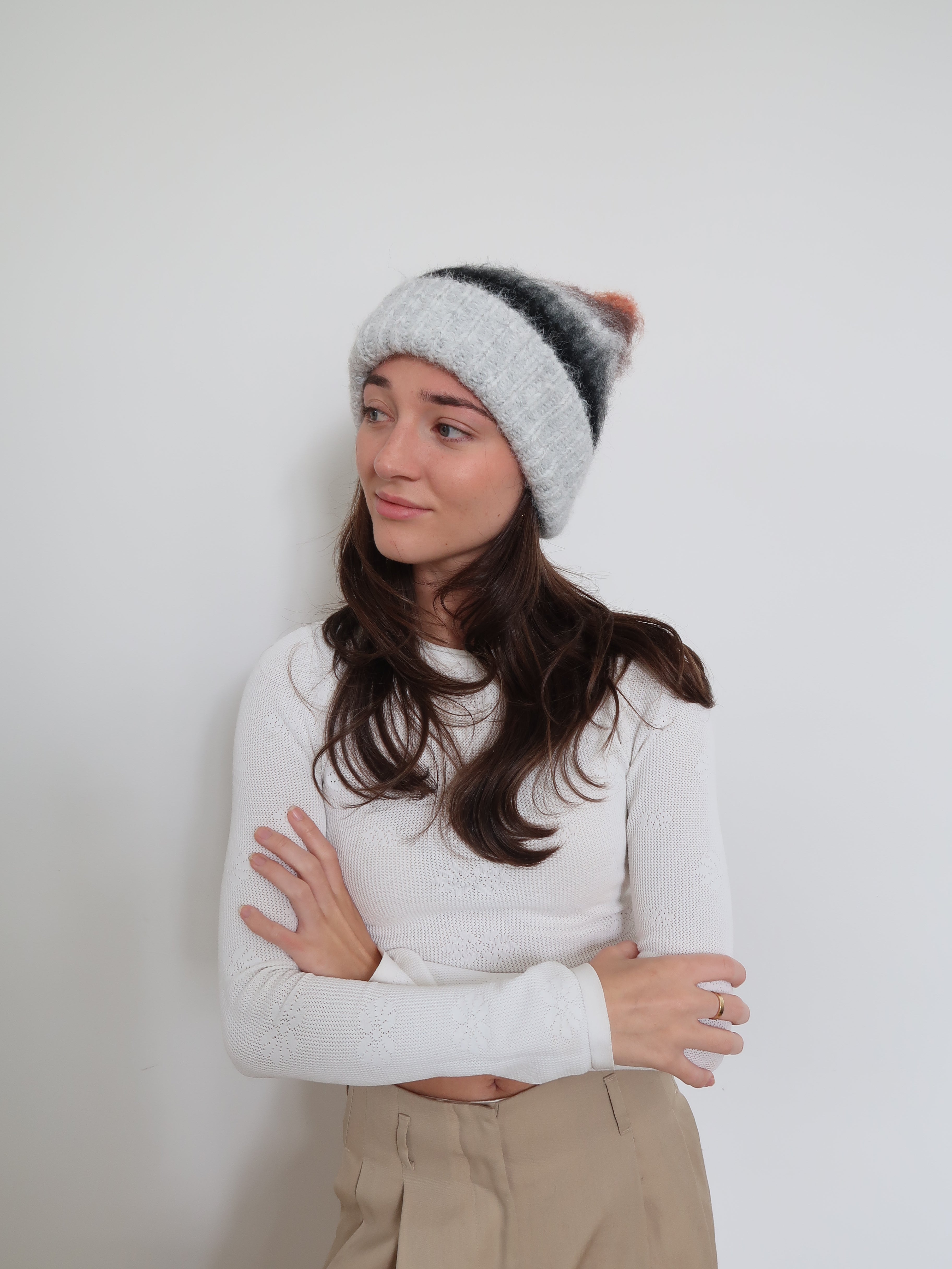 Thick Striped Beanie HT2164