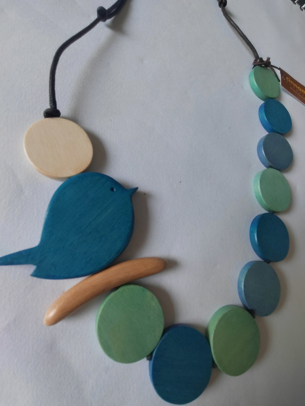 Round Birdie with Large Wooden Beaded Necklace N6-6199