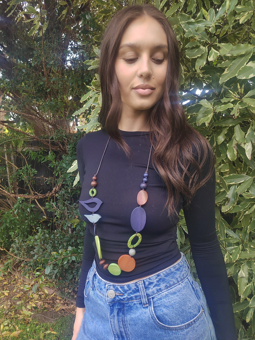 2 Birds Together on Oval Beads N6-1165