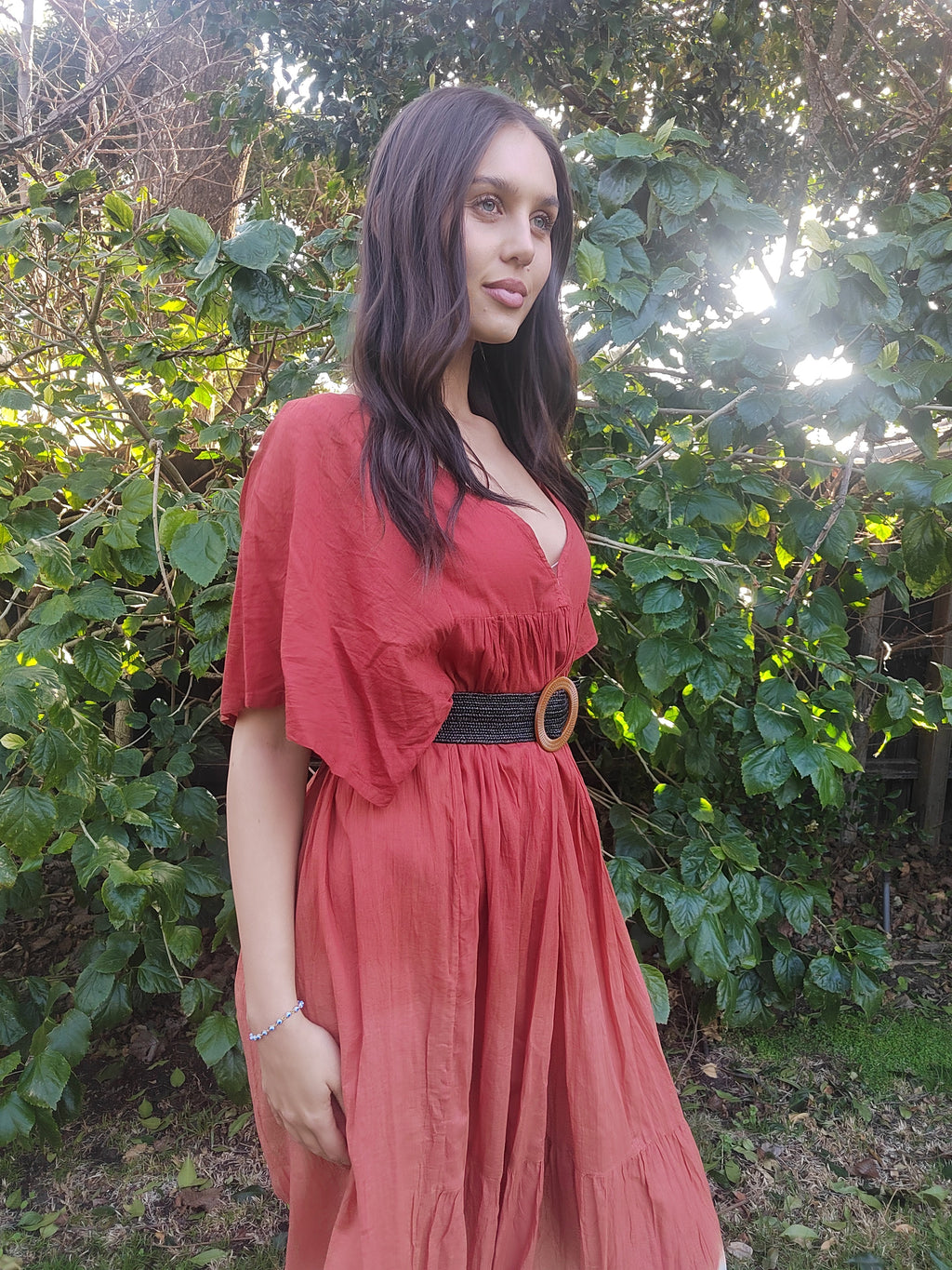 Elastic Belt with Round Buckle Adjustable B019