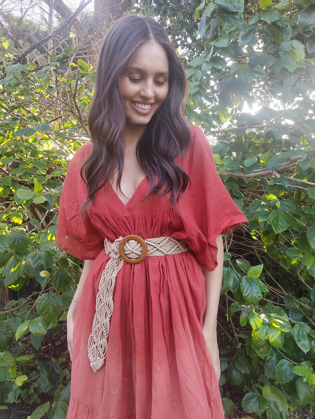 Webbed Boho Belt with Buckle B022