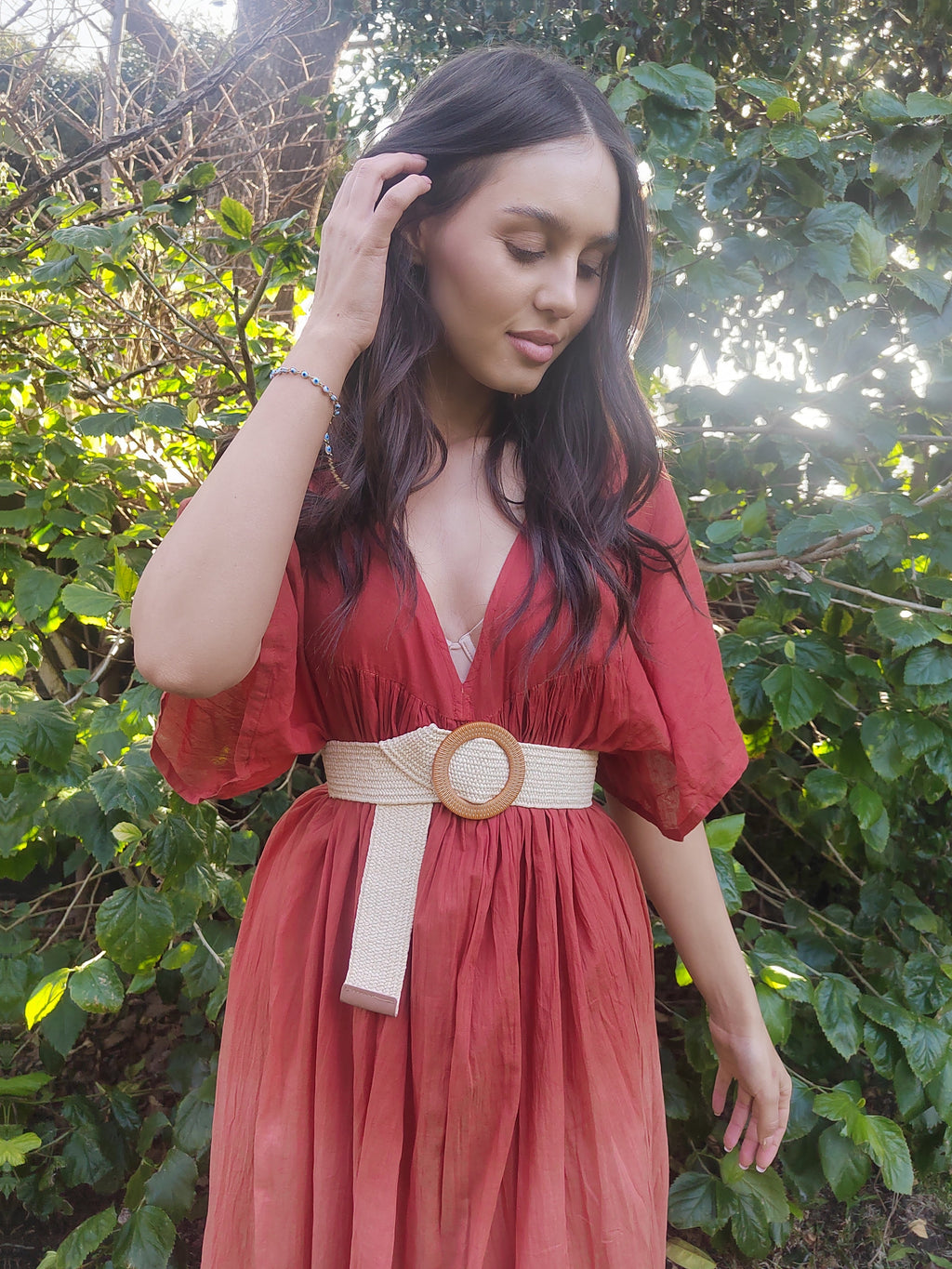 Elastic Belt with Round Buckle Adjustable B019