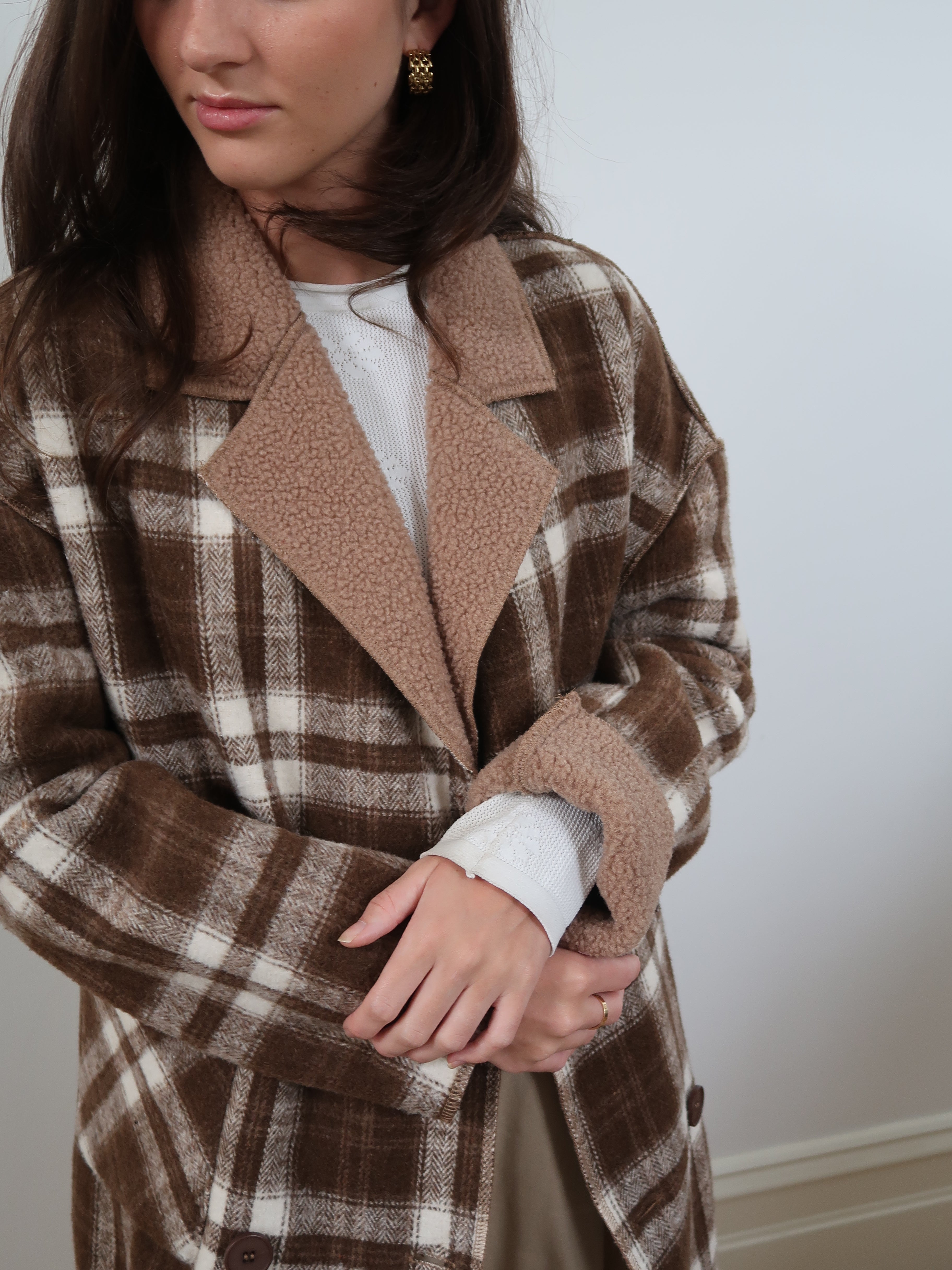 Long Polyester Coat - CAMEL JY3647