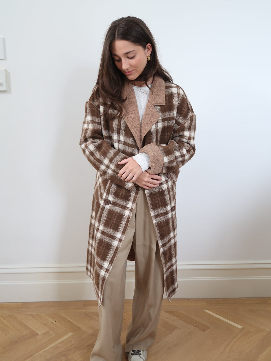 Long Polyester Coat - CAMEL JY3647