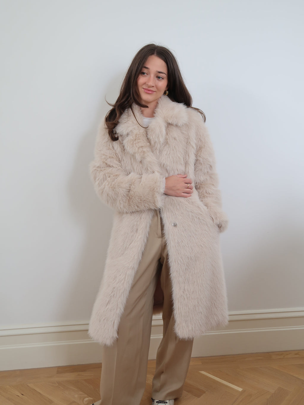 Long Faux Fur Fluffy Coat - KRE1176