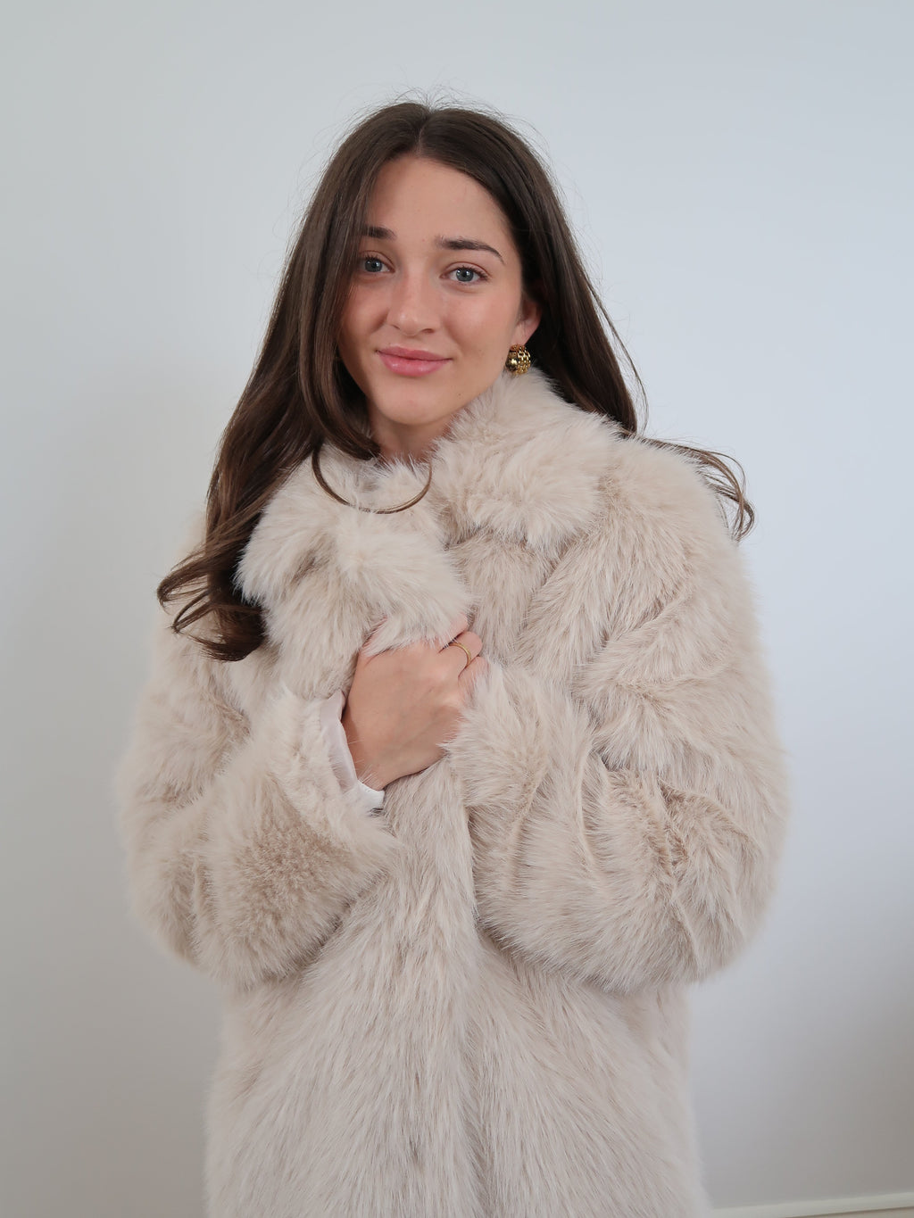 Long Faux Fur Fluffy Coat - KRE1176