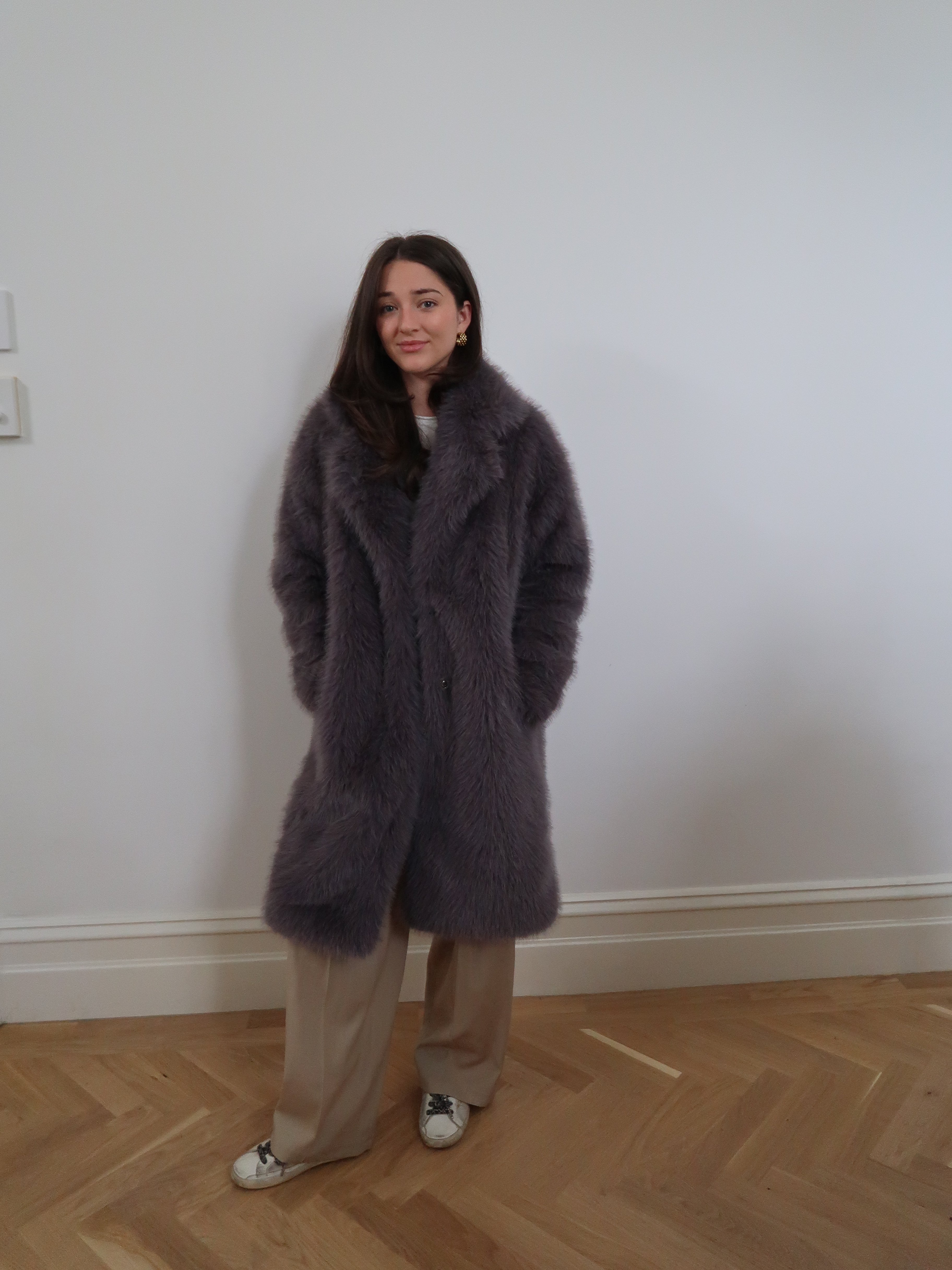 Long Faux Fur Fluffy Coat - KRE1176