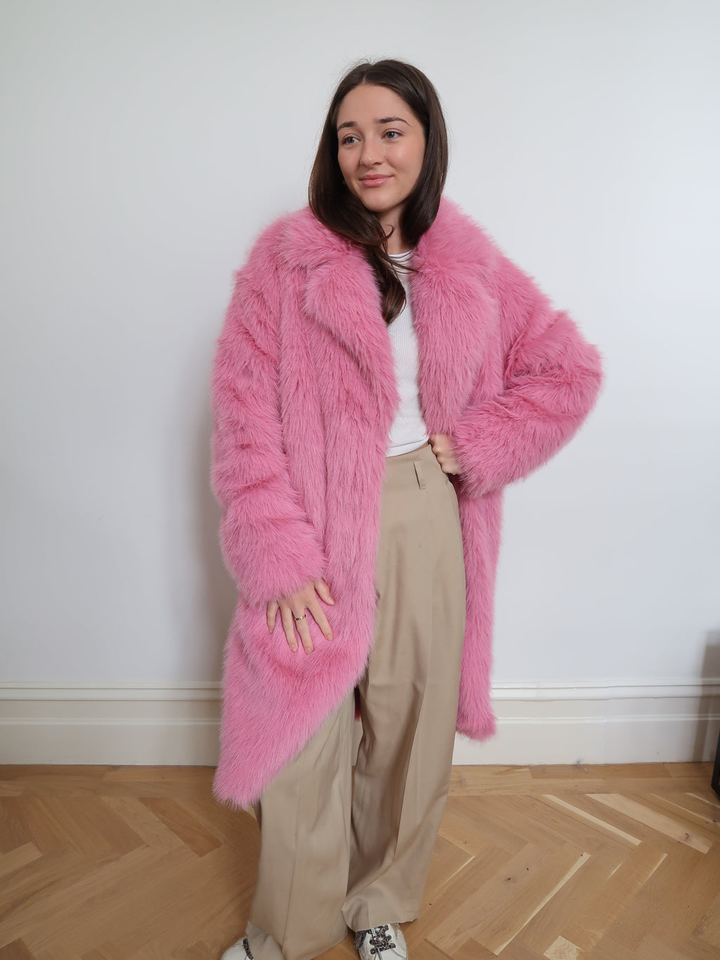 Long Faux Fur Fluffy Coat - KRE1176