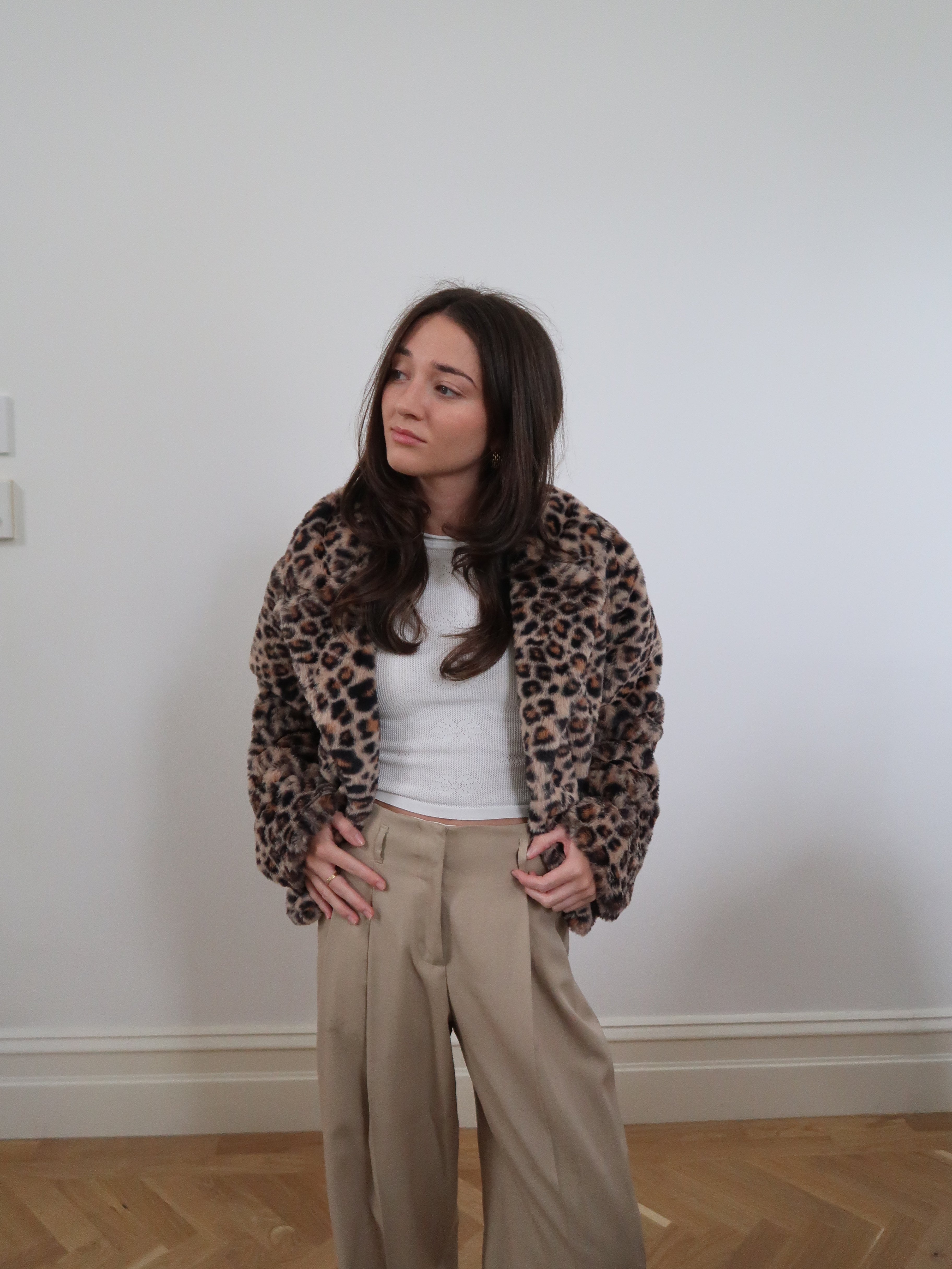 Short Faux Fur Leopard Jacket - LC2513C