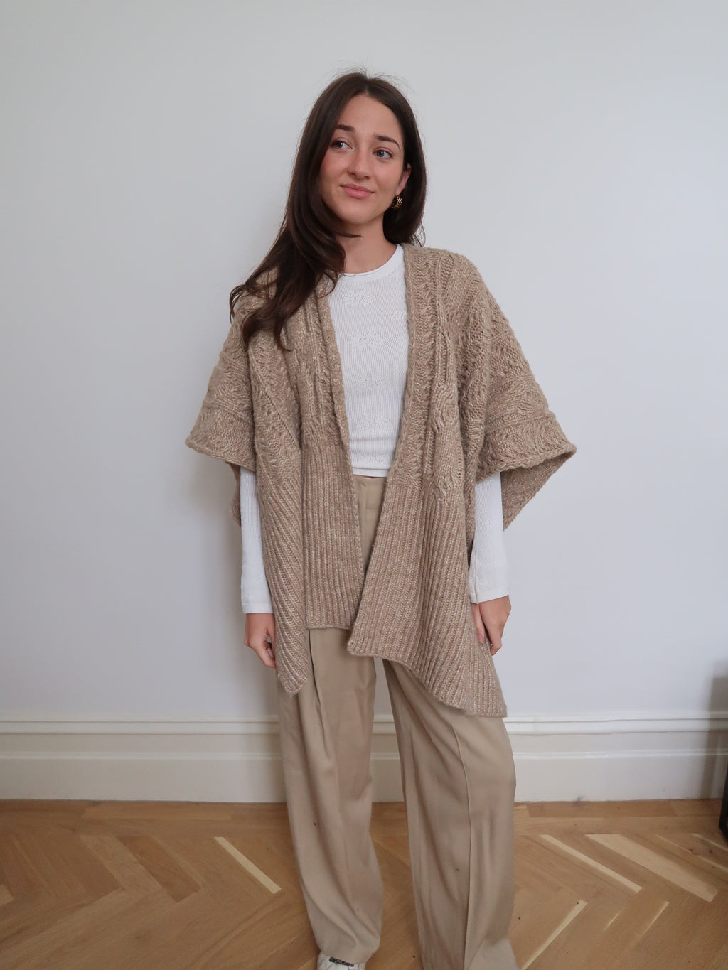 Knitted Cardigan or Open Poncho - 25143