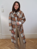 Built in Scarf Coat - CAMEL SM007