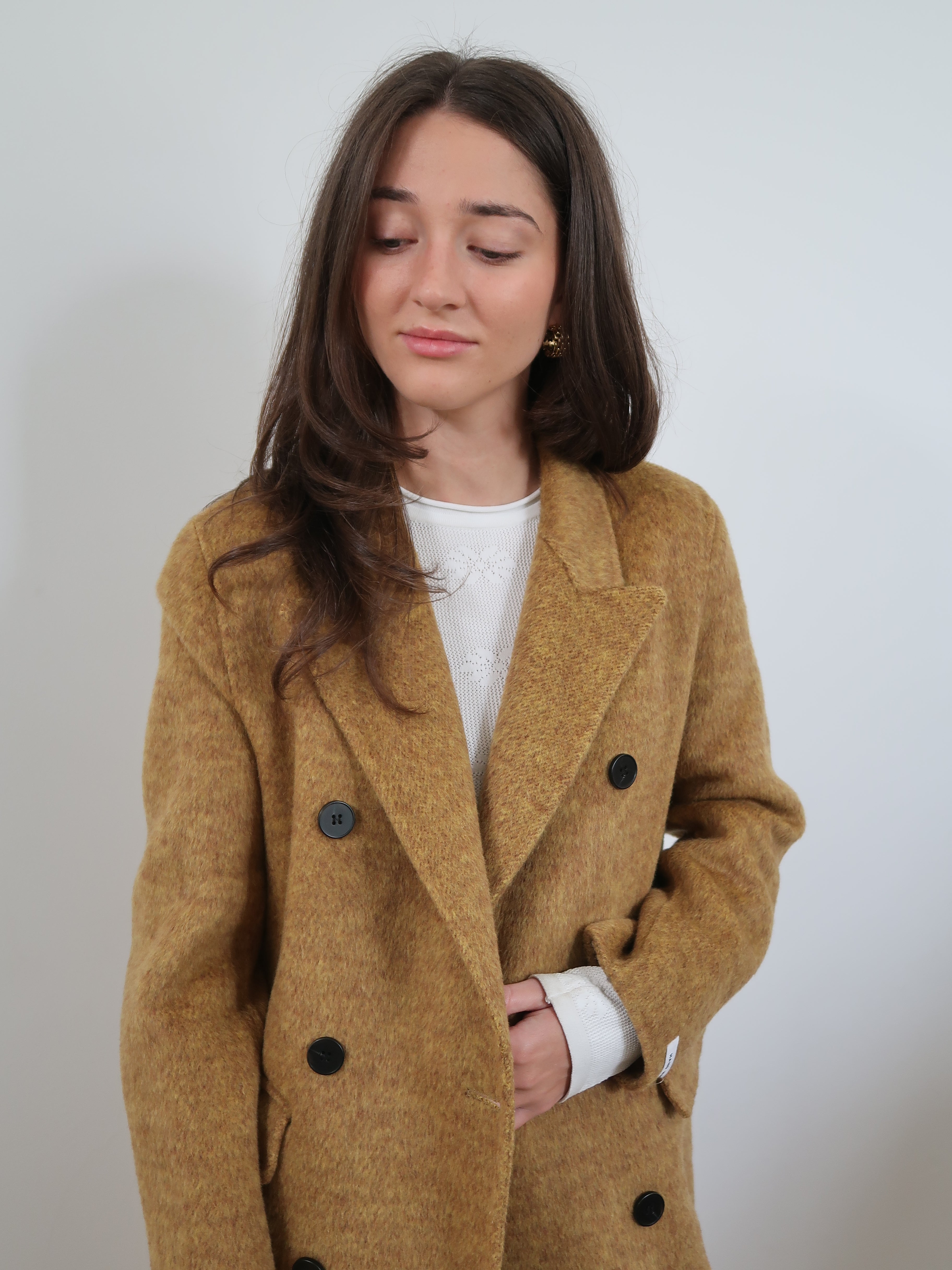 Wool Trench Coat - Mustard SM011