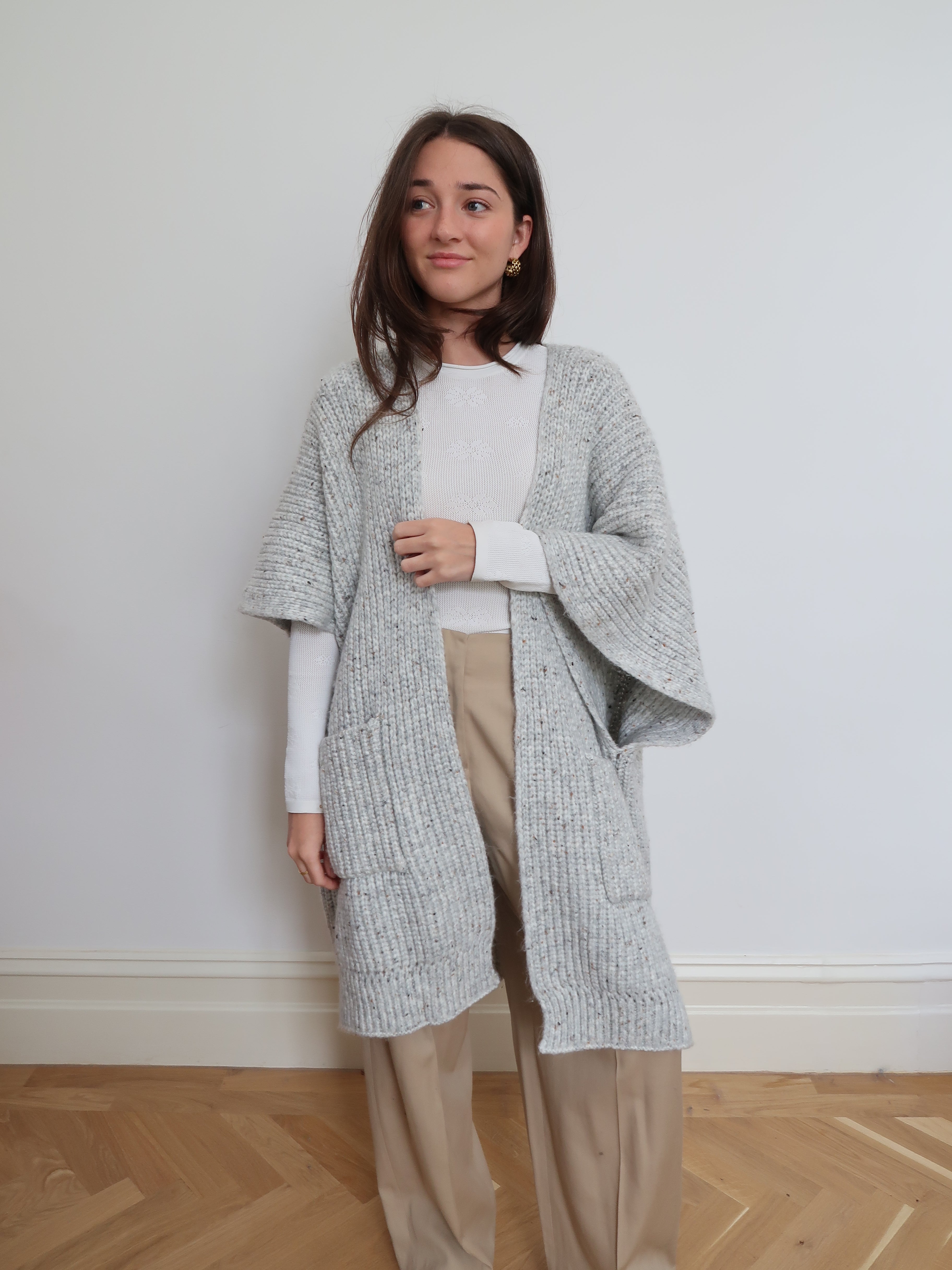 Knitted Cardigan with Pockets - TS-22100