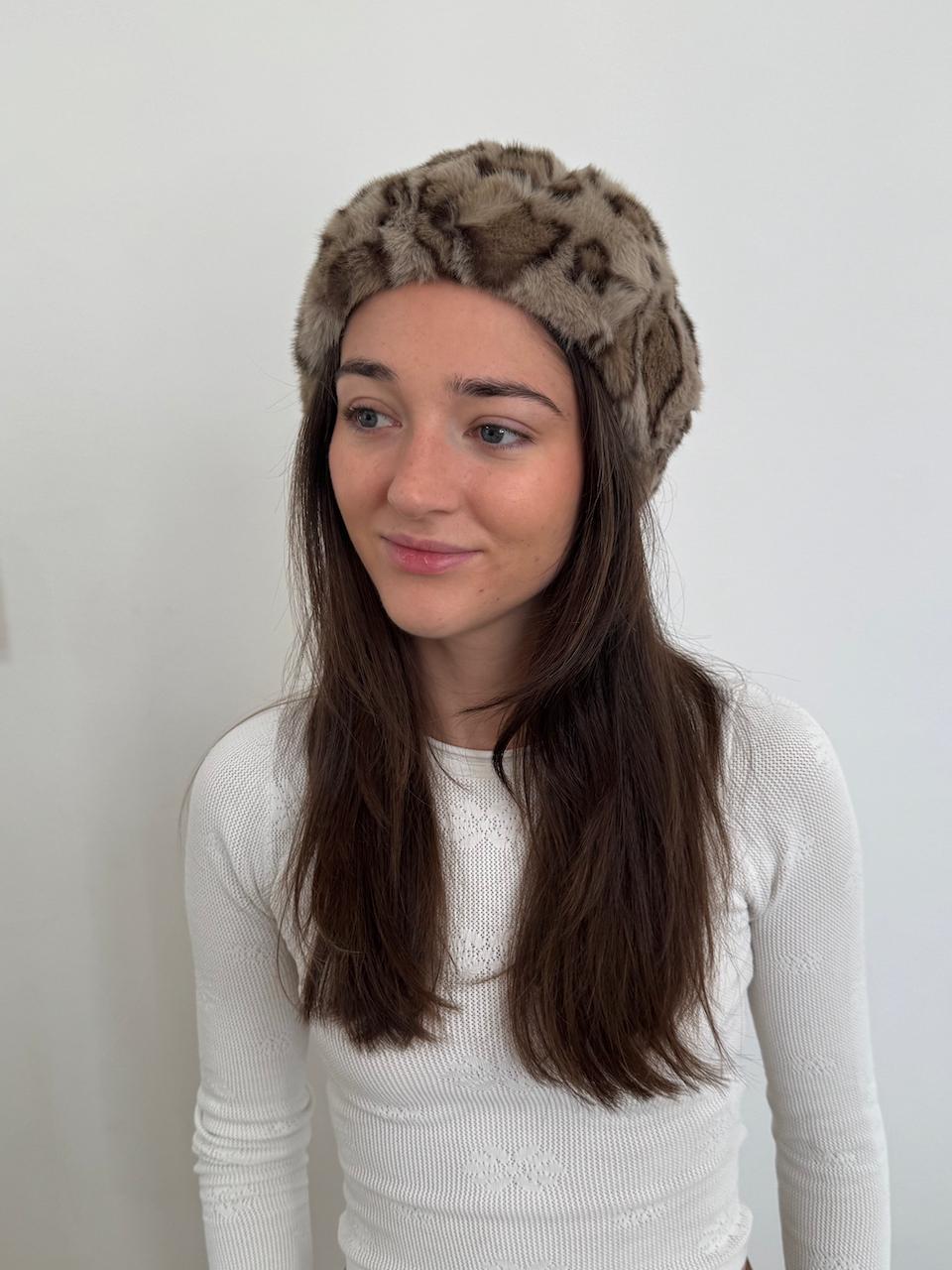 Faux Fur Beret - 7502