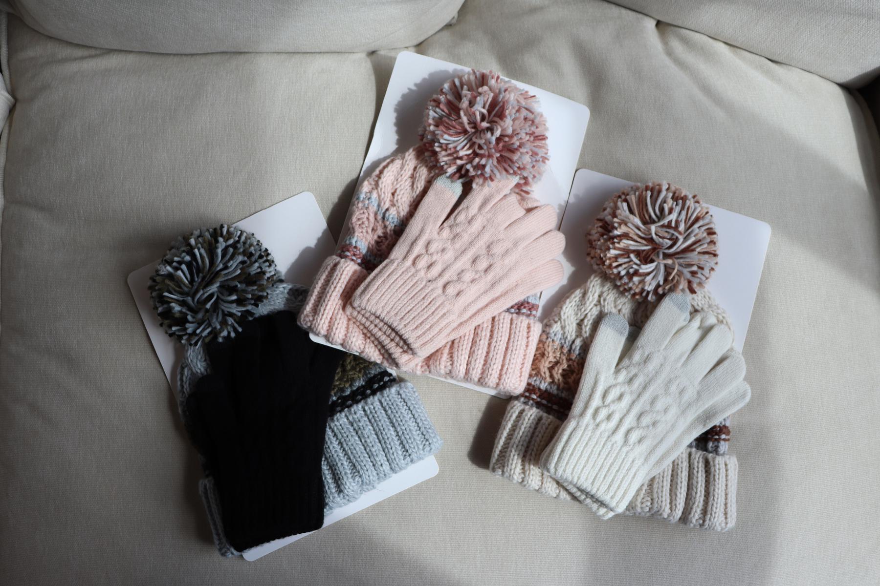 Glove & Beanie Pom Pom Combo 7120