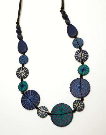 PRE-ORDER Blue Embroidered Necklace N7-349C
