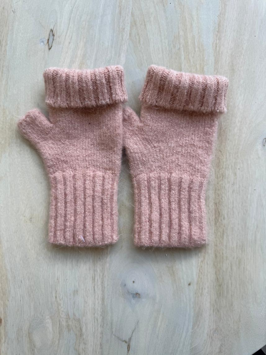 Thick Fingerless Knitted Mittens GLO13