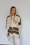 Striped Poncho Shawl - 332388