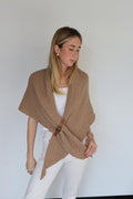 Buckle Wrap Knitted Poncho - 65573