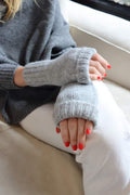 Thick Fingerless Knitted Mittens GLO13