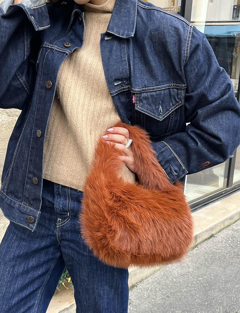 Palme Faux Fur Handbag - 65476