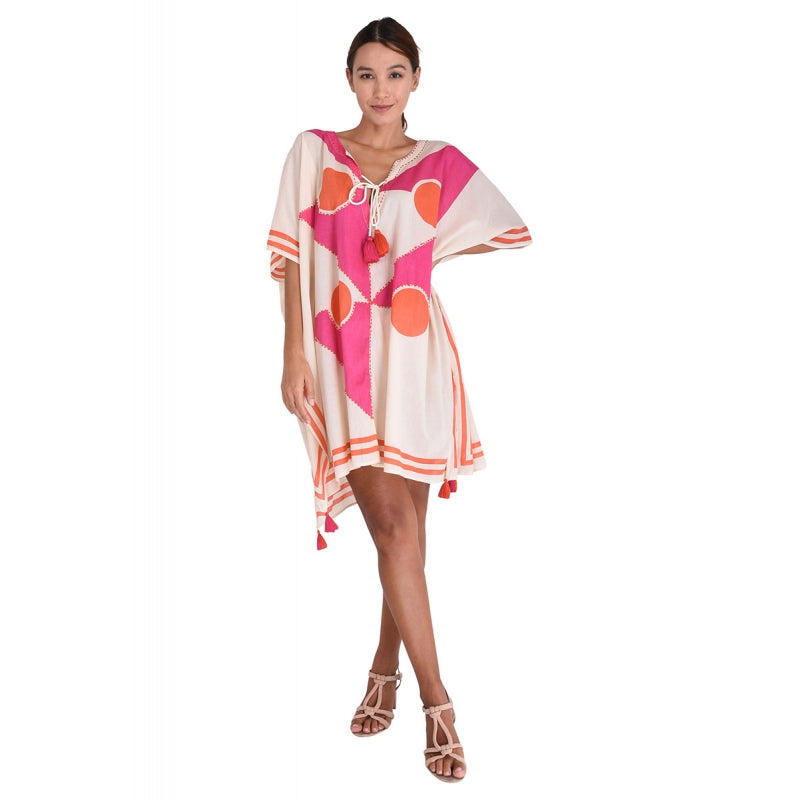 Mid-Length Cotton Kaftan Embroidered 67040