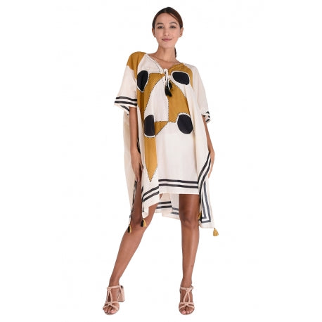 Mid-Length Cotton Kaftan Embroidered 67040