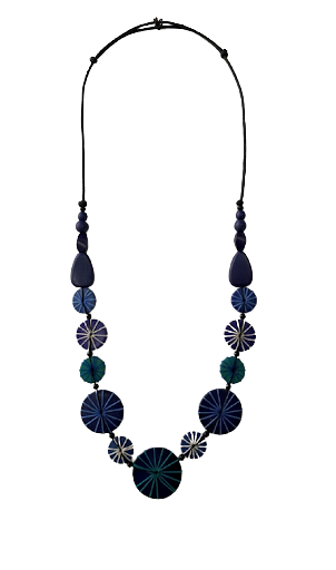 PRE-ORDER Blue Embroidered Necklace N7-349C