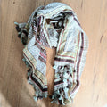 Cotton Scarf Embroidered and Tassels - 66028