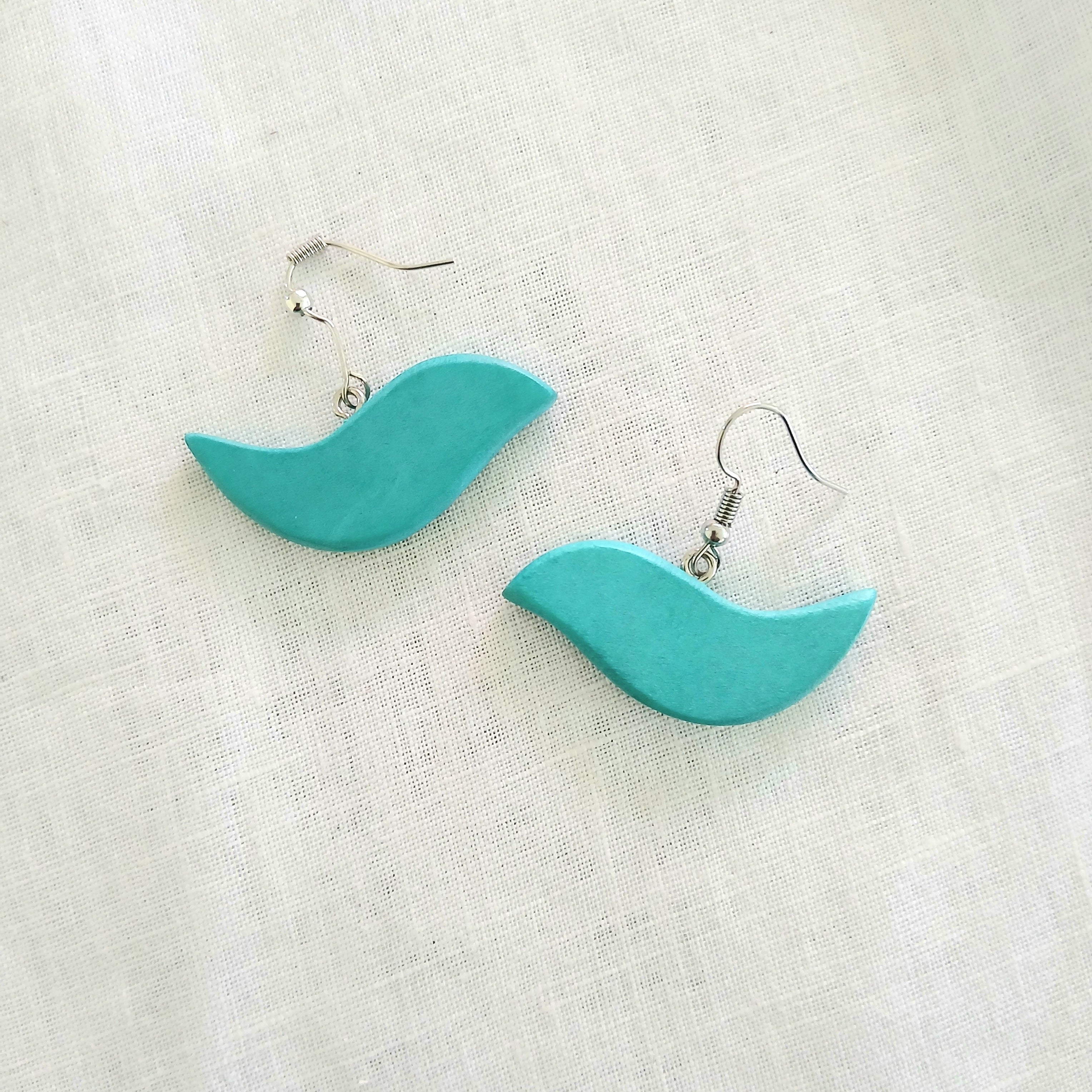 Wooden Bird Earrings E7-813
