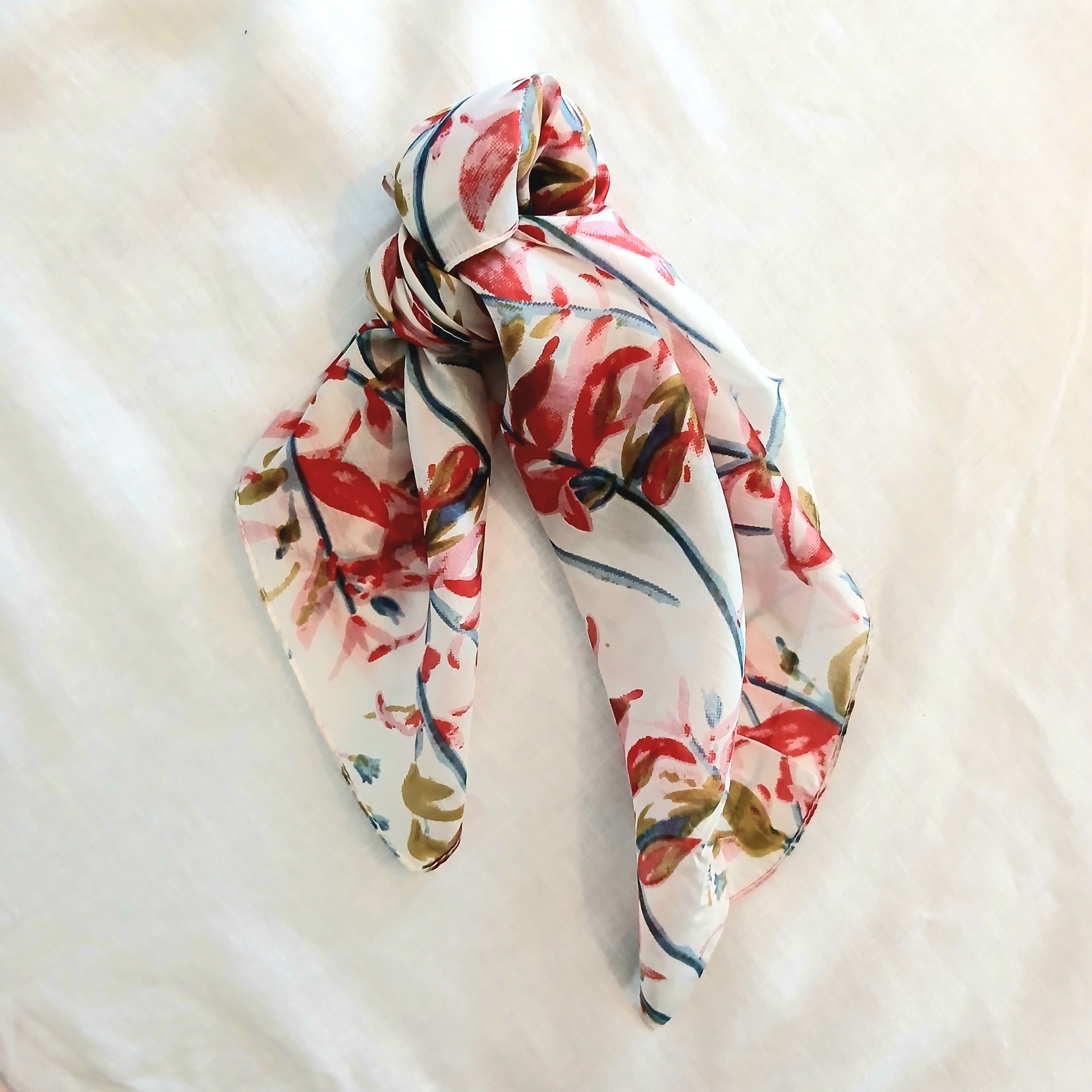 Necktie Silk Scarf - Red/Pink ZS-1007/S