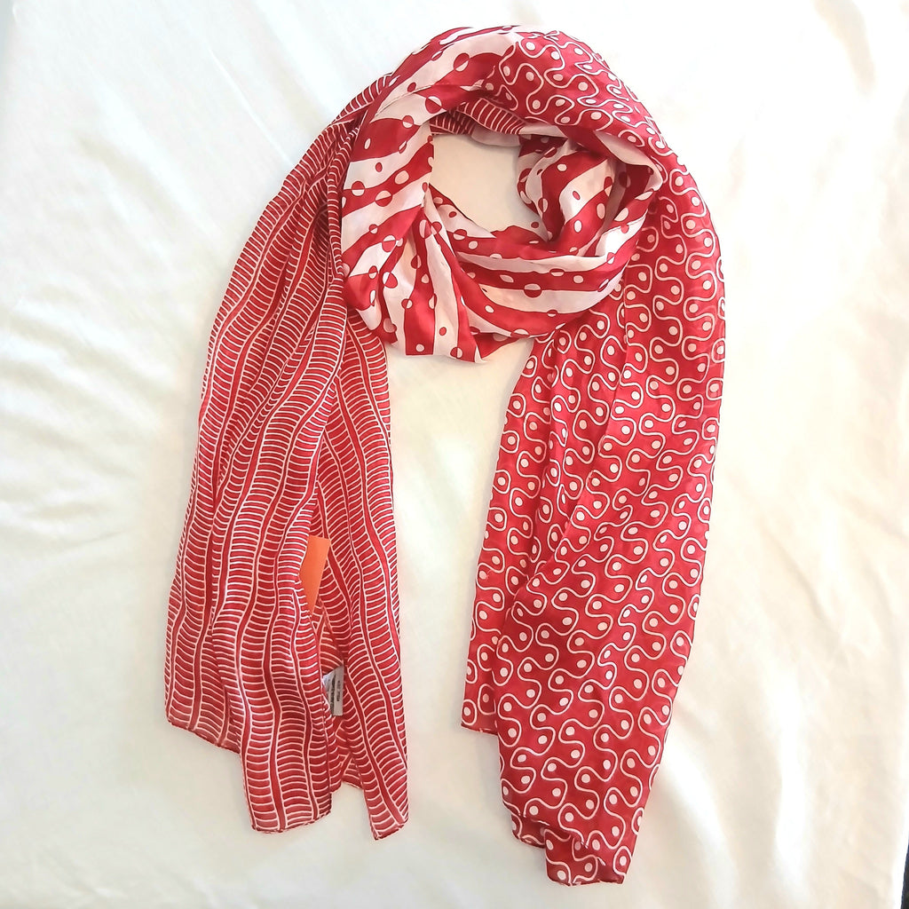 Pure Silk Scarf Circles and Lines TS-1120/L