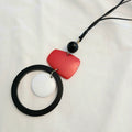Chunky Resin Necklace with Circles MK-35098