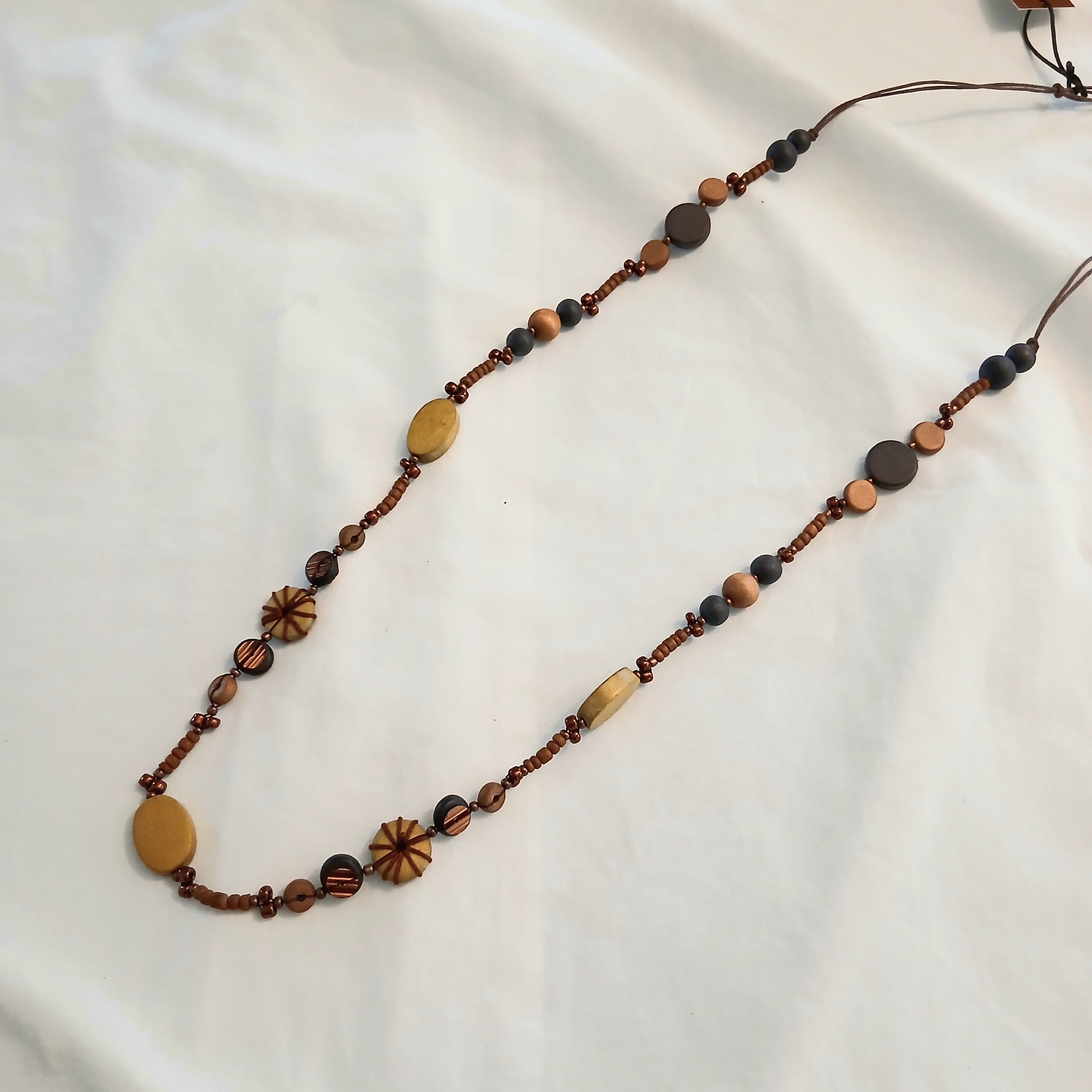 Long Small Beaded and Embroidered Necklace N7-1969MH