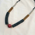 Thick Layered Round Disc Wooden Beaded Necklace N7-1599HGN