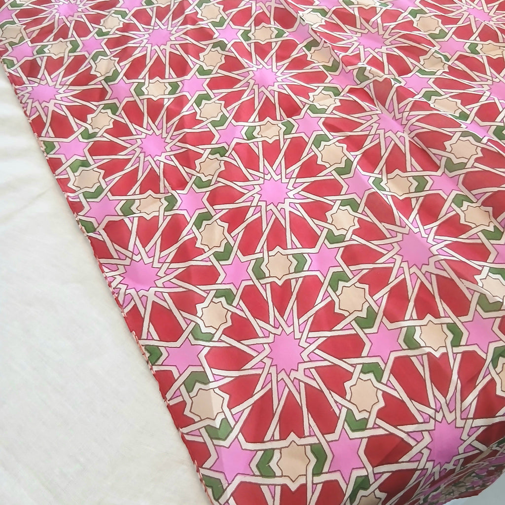 Pure Silk Scarf Geometrical Stars Design PS-1141/L