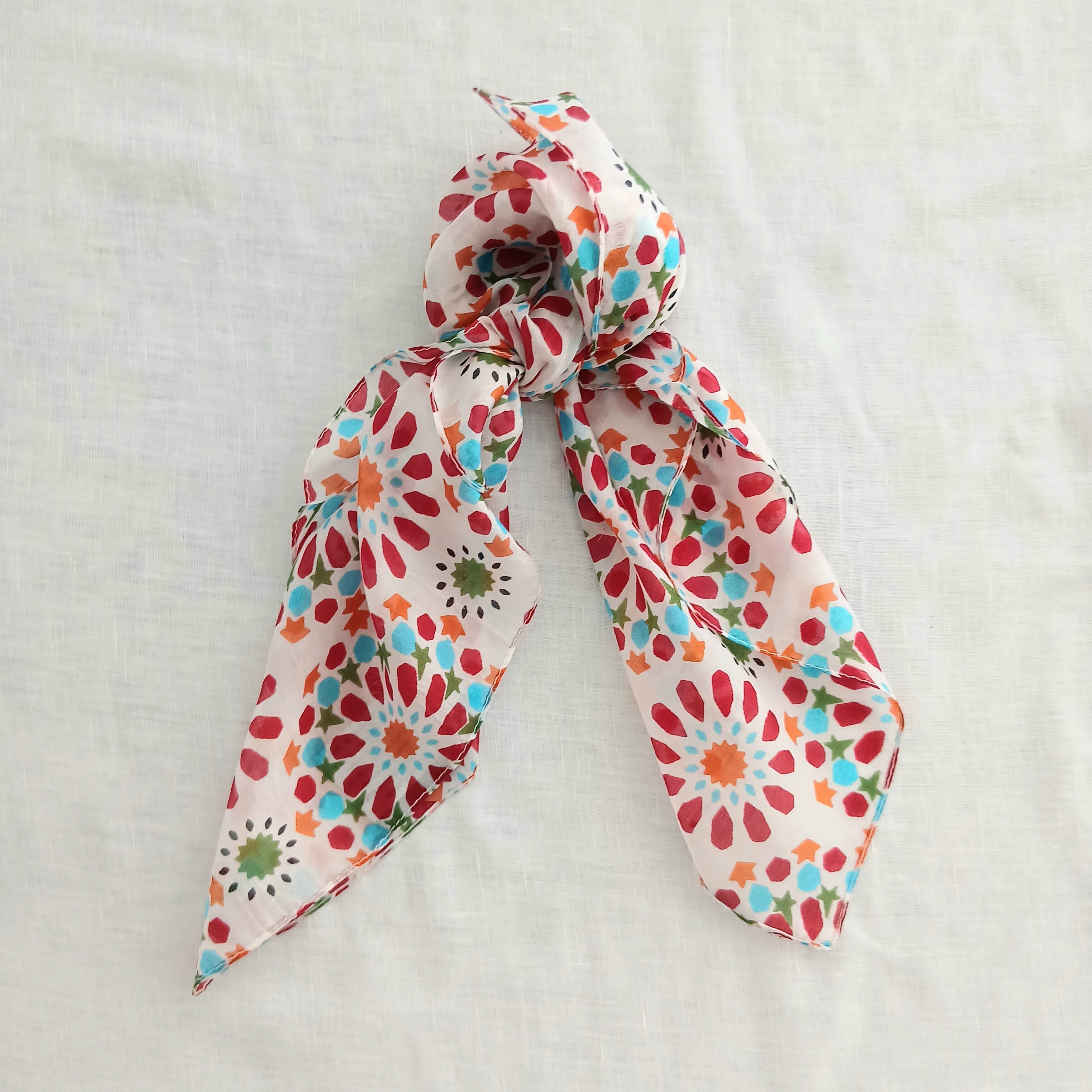 Pure Silk Scarf Geometric Floral Design Necktie PS-1138