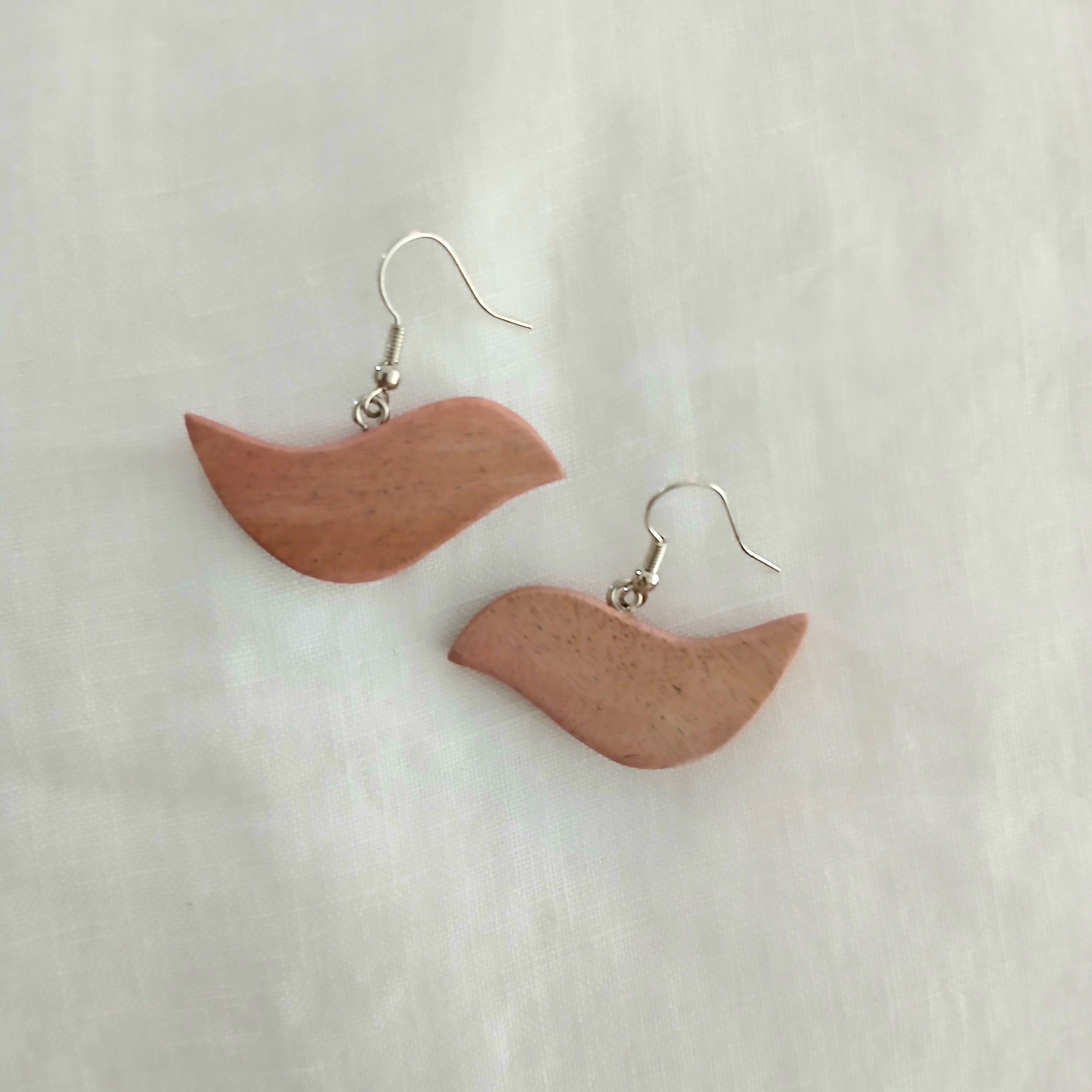 Wooden Bird Earrings E7-813