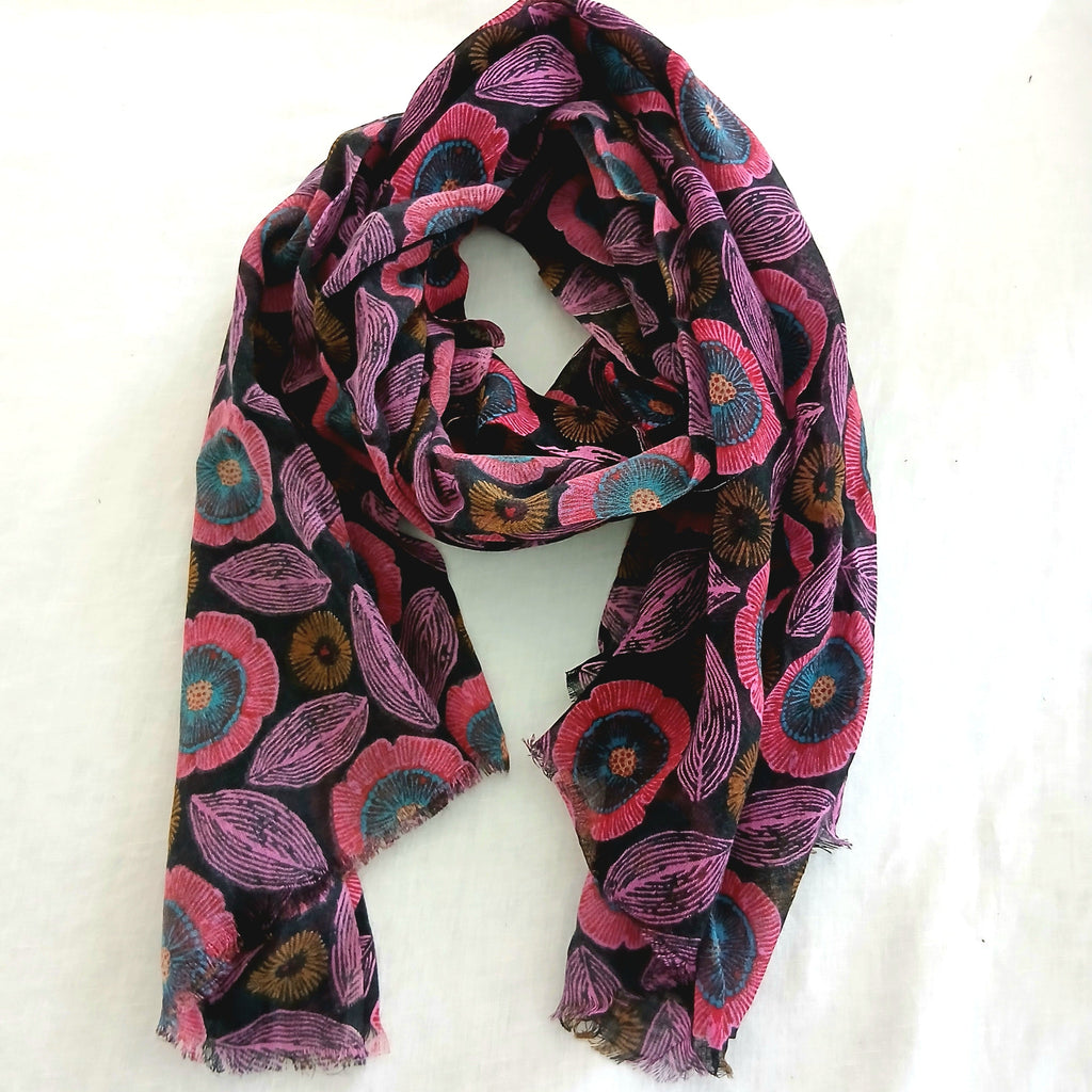 Wool Silk Mix Scarf - WS-1057