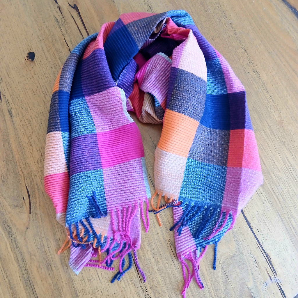 Overlapping Checkers Winter Scarf PWS1806